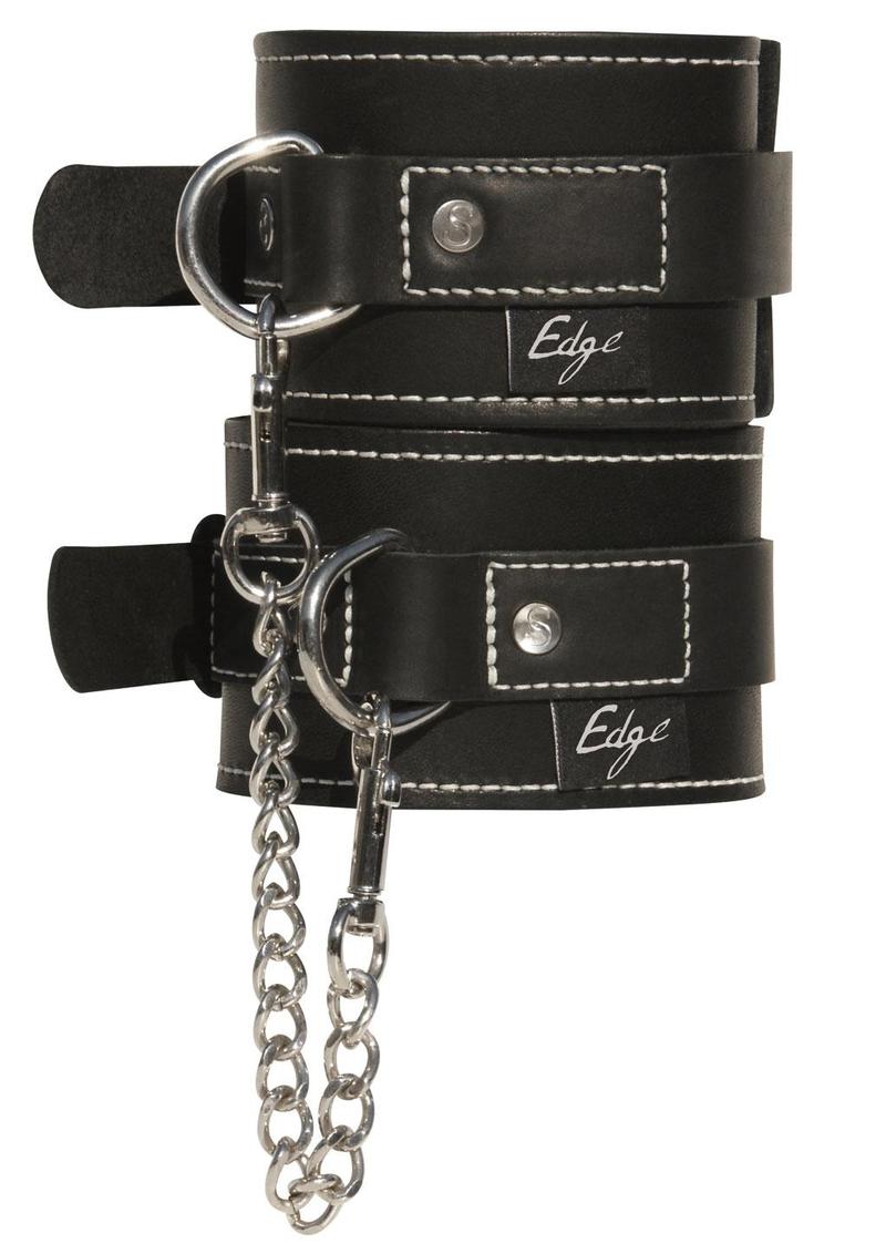 Edge Leather Wrist Restraints Black