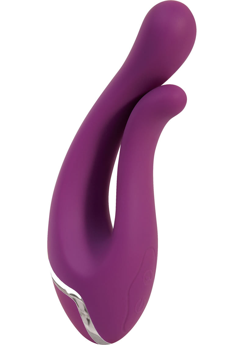 Adán y Eva - Vibrador doble de silicona resistente al agua Eve`s Obsession - Púrpura