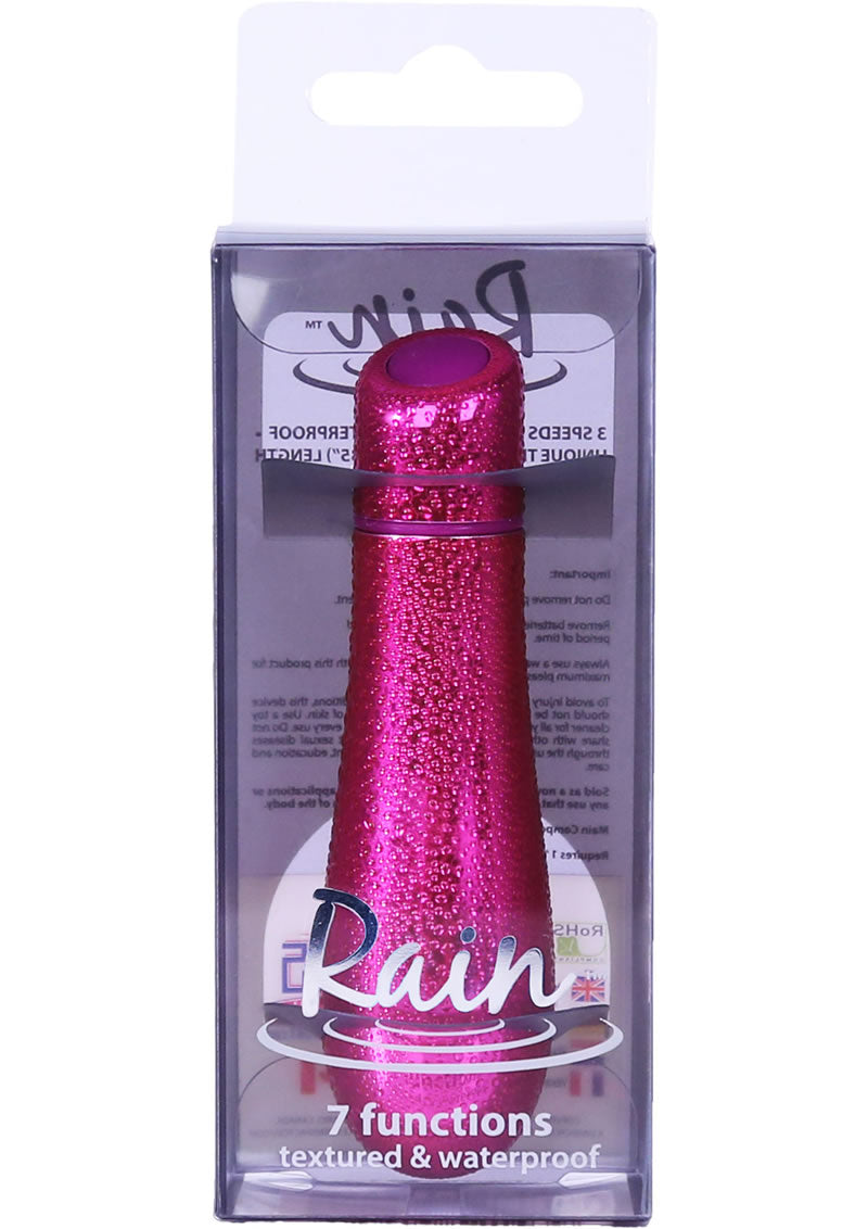 Rain 7 Function Textured Bullet Waterproof Fuchsia 3 Inch