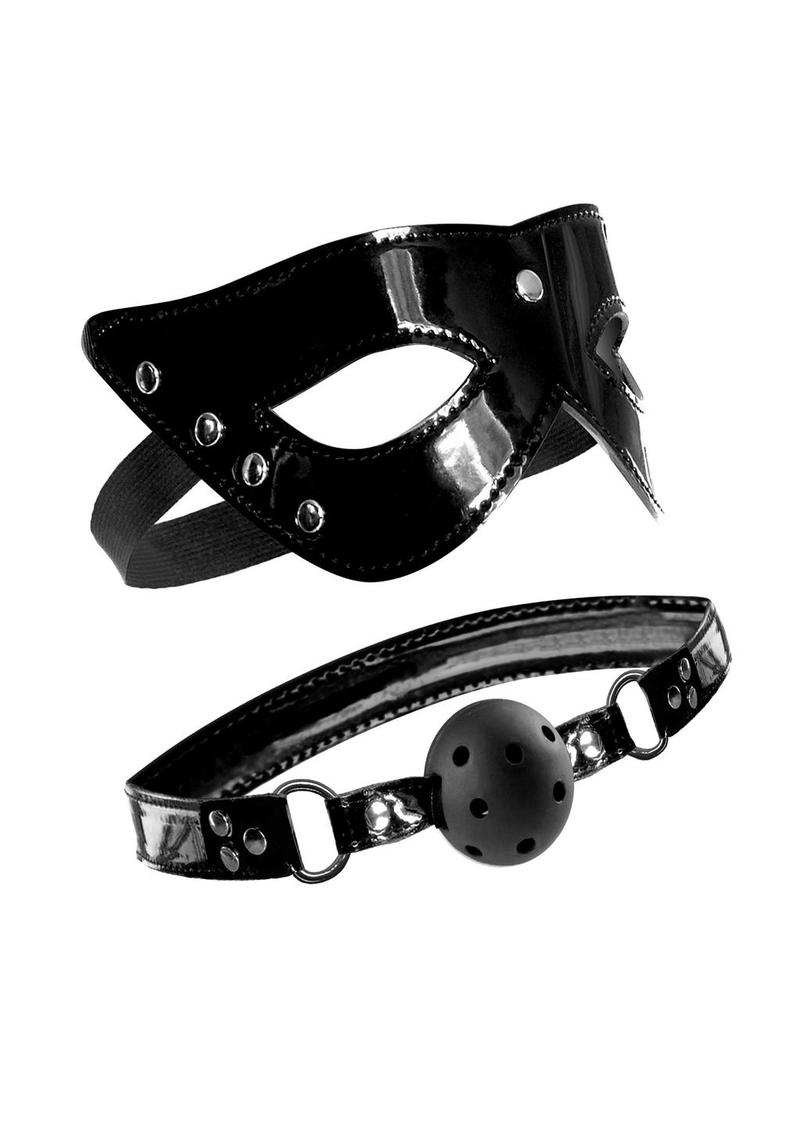 Fetish Fantasy Series Limited Edition Masquerade Mask and Ball Gag Set Black