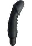 Mack Tuff Ribbed Vibrating Silicone Penis Vibrator Black 5 Inch