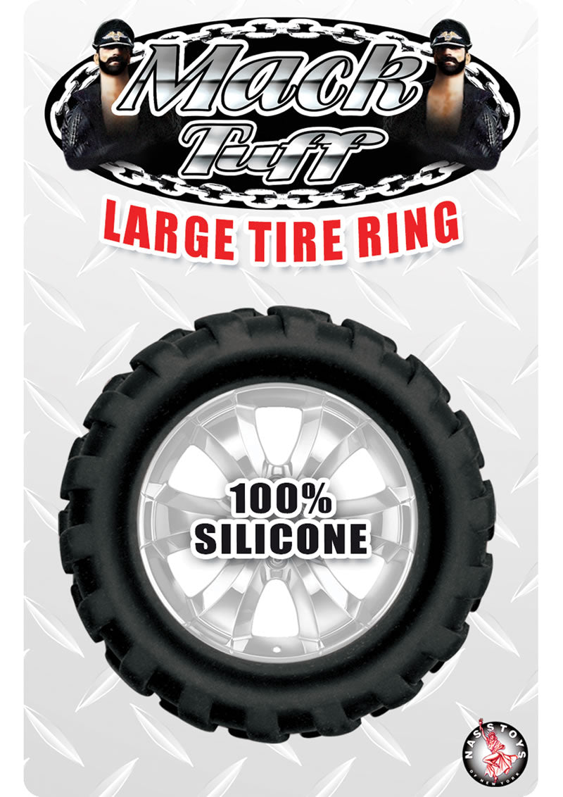 Mack Tuff Large Tire Silicone Cock Ring Waterproof Black 1.45 Inch Diameter