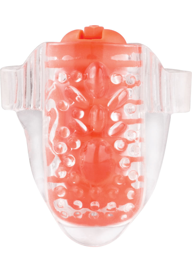 Anillo vibrador para lengua de silicona resistente al agua color naranja Screaming O Color Pop Quickie Lingo