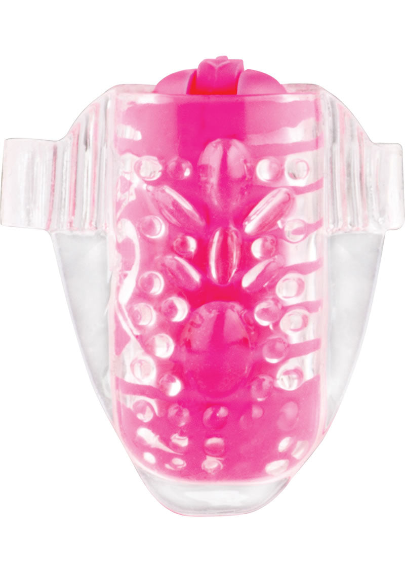 Anillo vibrador para lengua de silicona resistente al agua color rosa Screaming O Color Pop Quickie Lingo