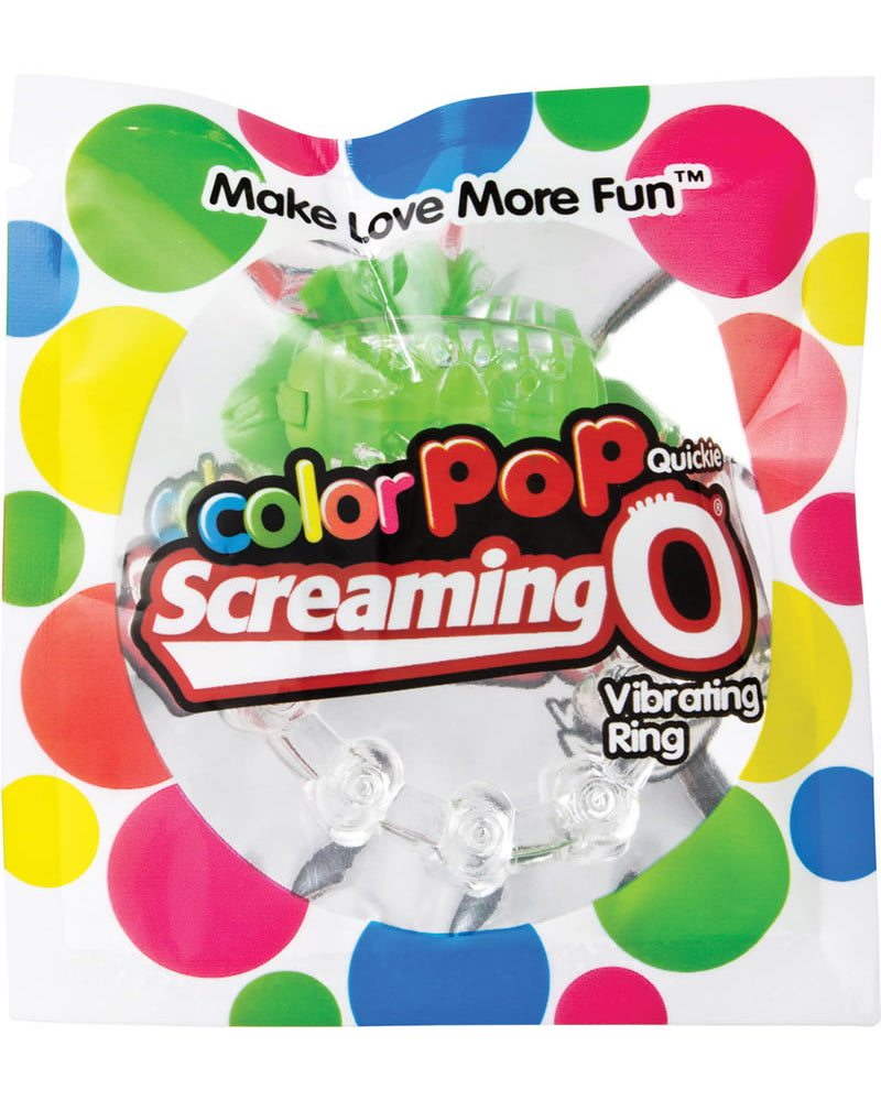 Color Pop Quickie Screaming O Vibrating Ring Silicone Cockring Green