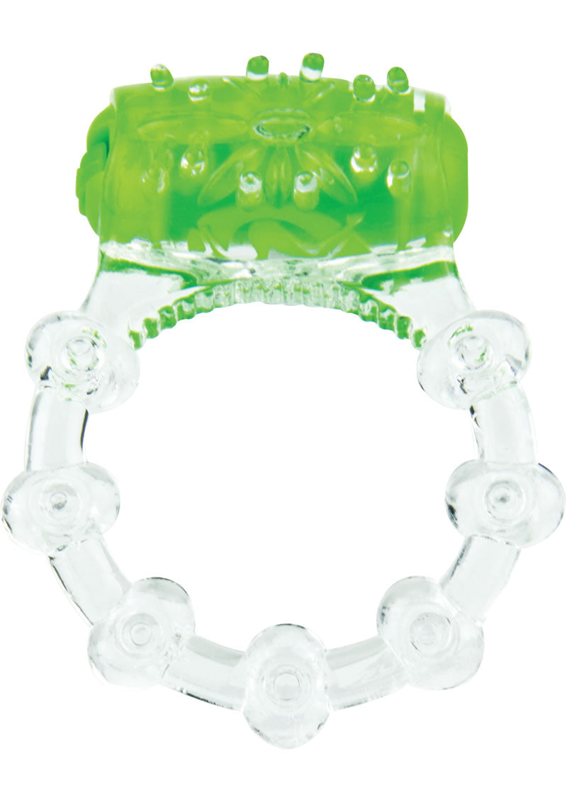Anillo vibrador de silicona para el pene Screaming O de Color Pop Quickie, color verde