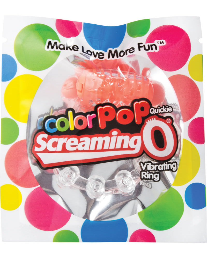 Color Pop Quickie Screaming O Vibrating Ring Silicone Cockring Orange