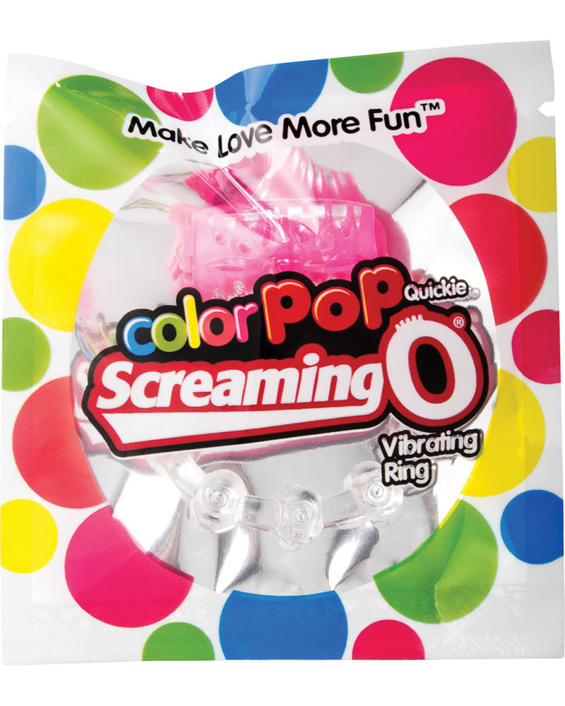 Color Pop Quickie Screaming O Vibrating Ring Silicone Cockring Pink