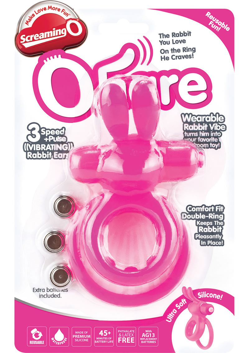 Screaming O Ohare Silicone Vibrating Rabbit Cockring Waterproof Pink