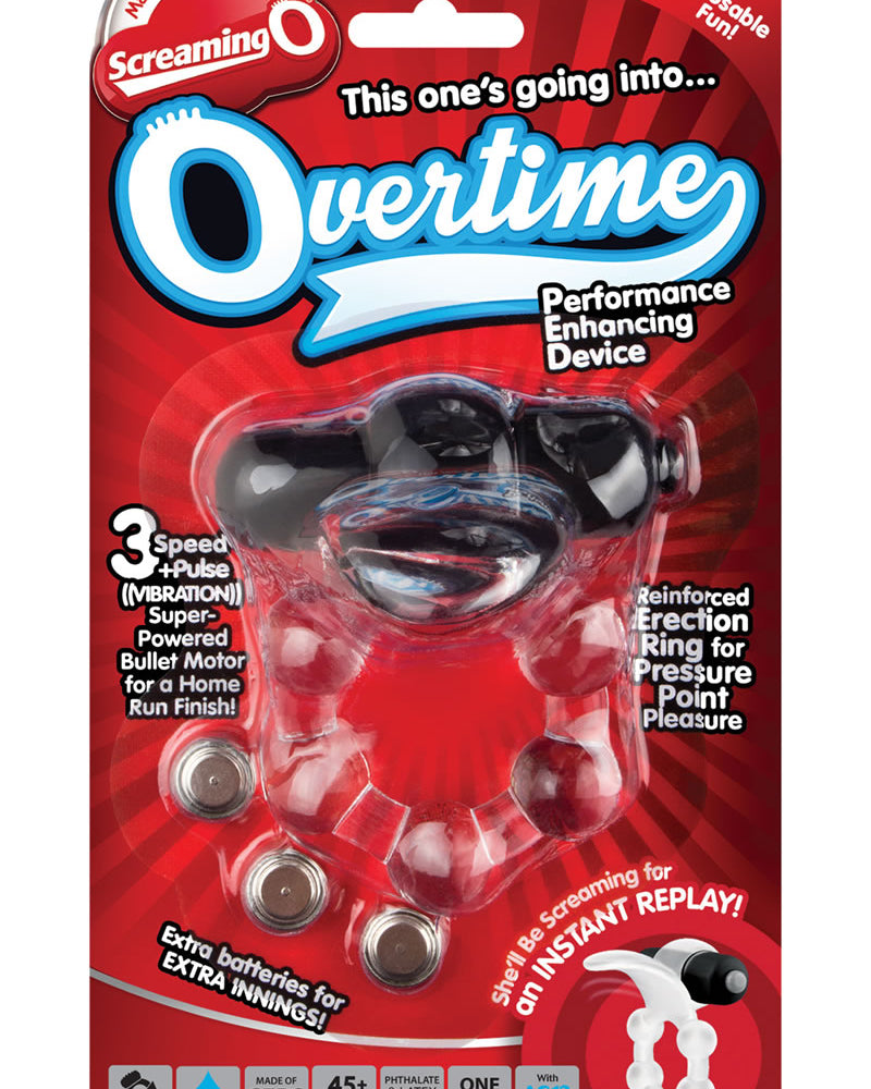 Screaming O Overtime Silicone Vibrating Cockring Waterproof Black