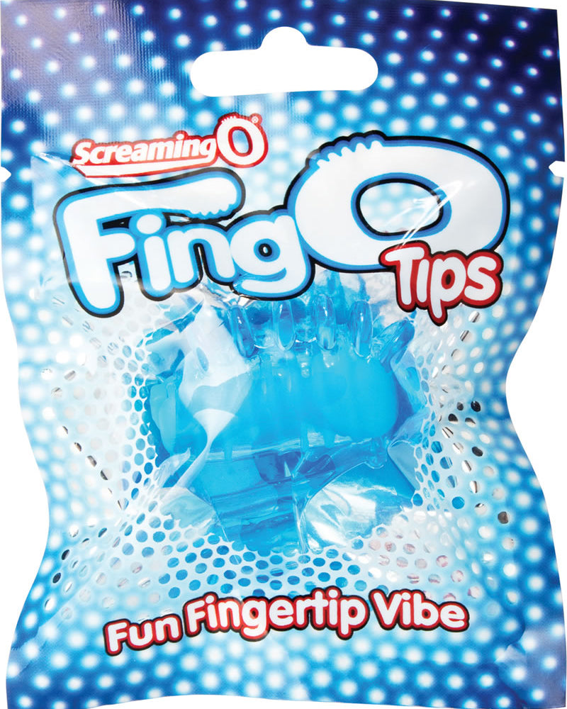 Masajeador de dedos de silicona Screaming O Fing O Tips Azul