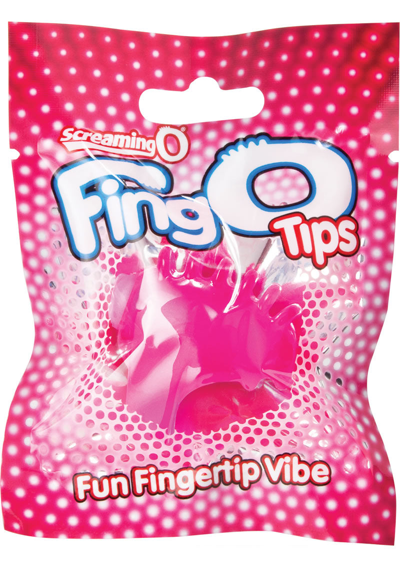 Masajeador de dedos de silicona Screaming O Fing O Tips, color rosa