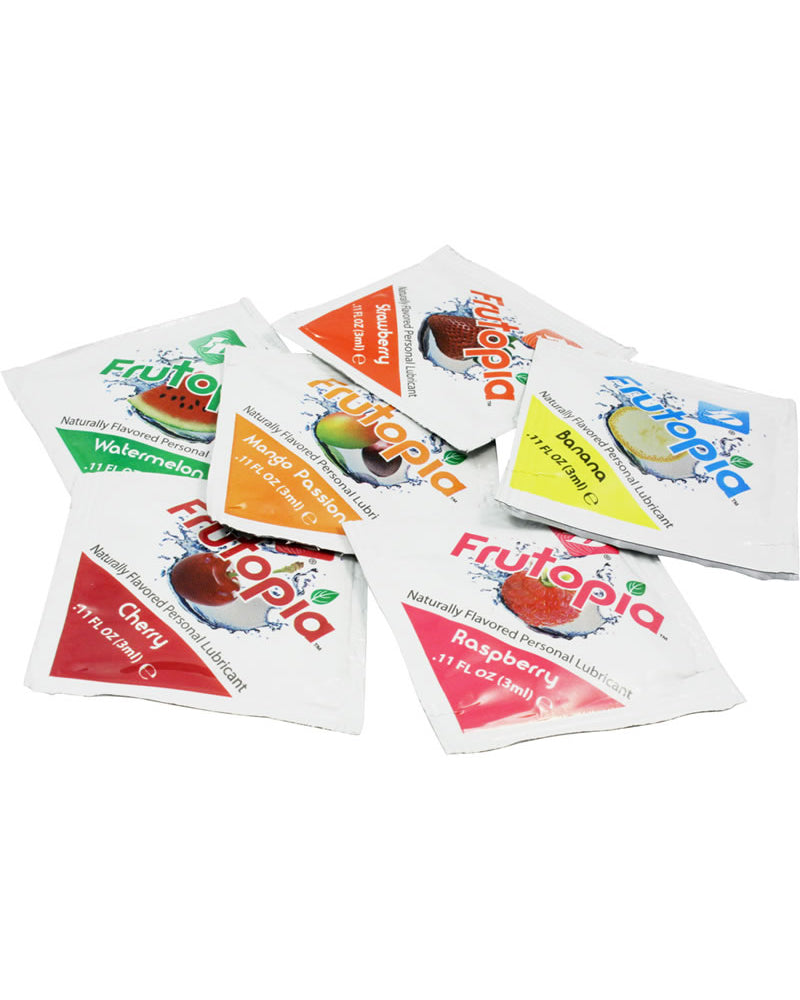 Frutopia Water Based Lubricants Assorted Flavors .11 Ounce Foils 12 Each Per Pack