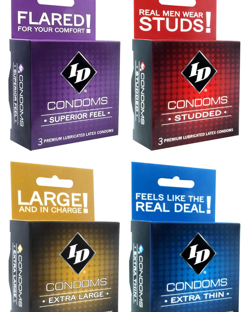 ID Pack de 3 preservativos lubricados surtidos, 18 paquetes por caja