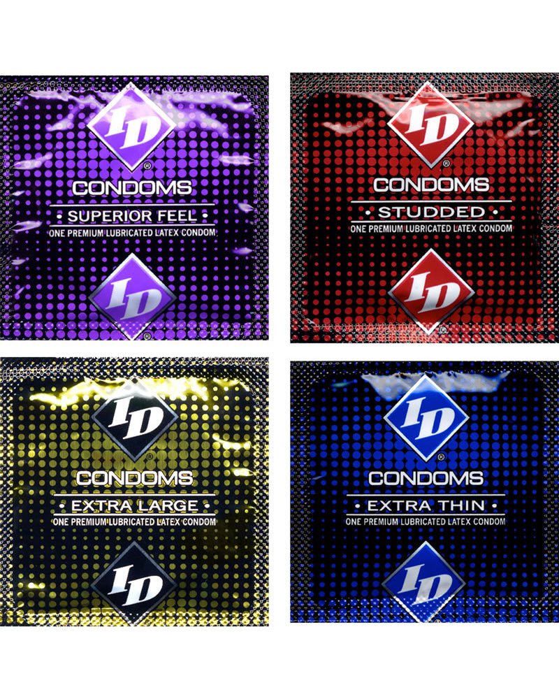 ID Pack de 3 preservativos lubricados surtidos, 18 paquetes por caja