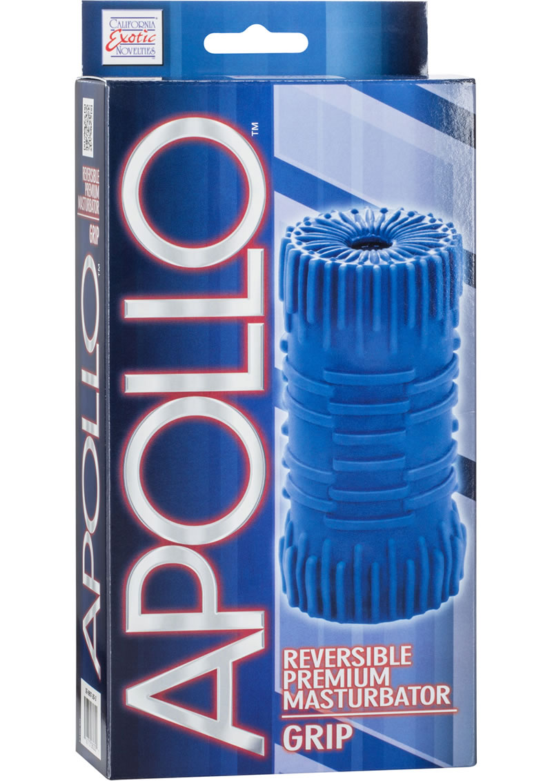 Masturbador reversible premium Apollo Grip Stroker azul