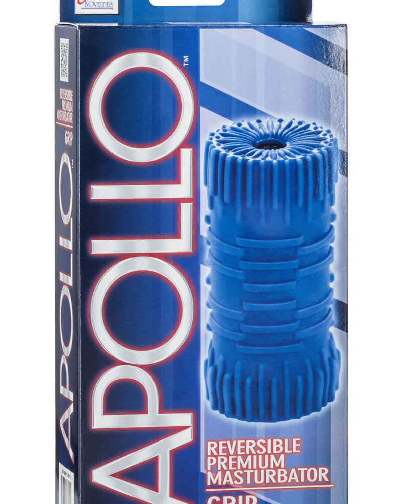 Masturbador reversible premium Apollo Grip Stroker azul