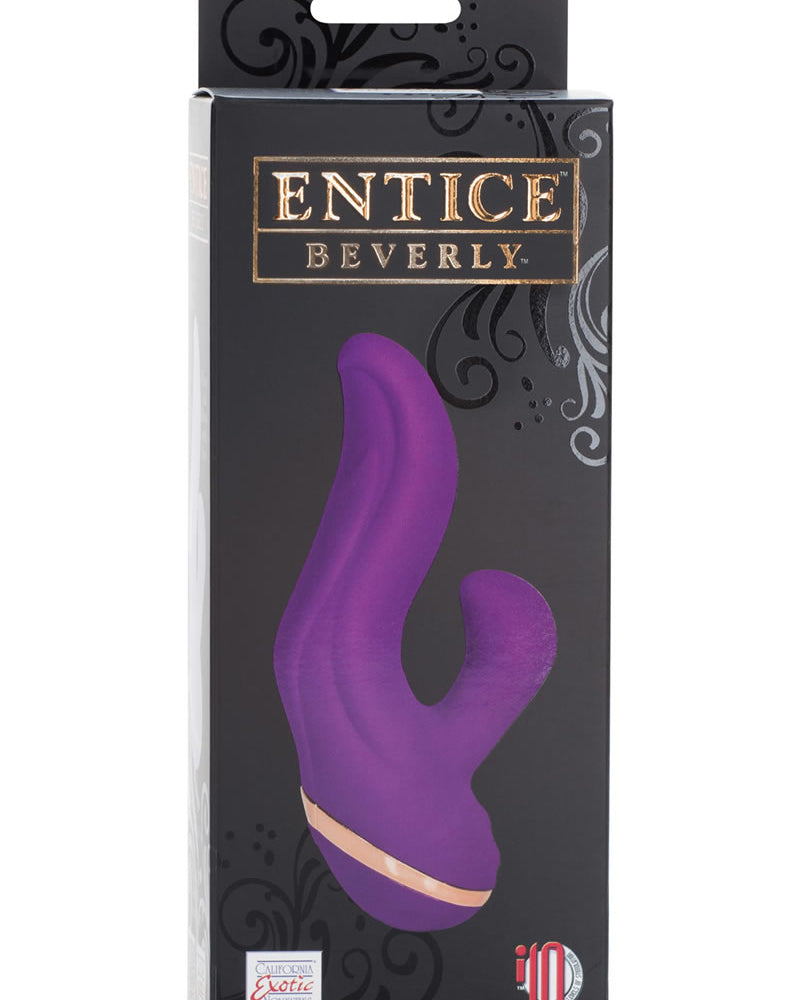 Vibrador de silicona Entice Beverly Dual Motor, resistente al agua, frambuesa, 4 pulgadas