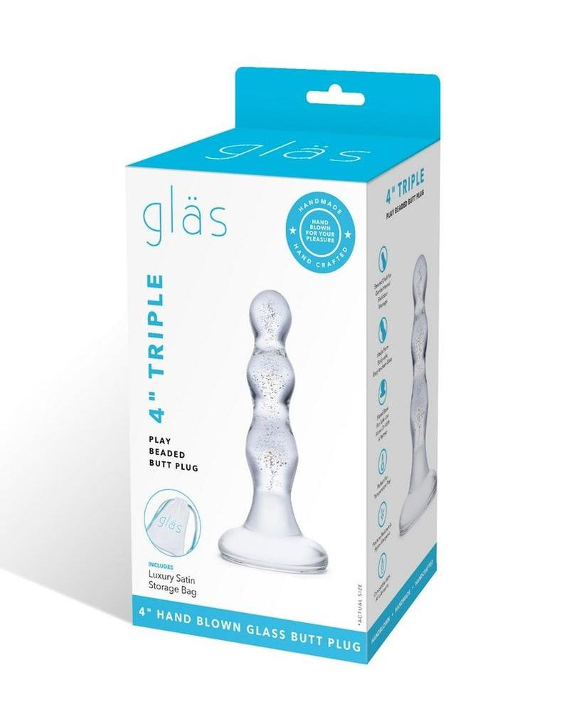Tapón anal con cuentas de vidrio Triple Play