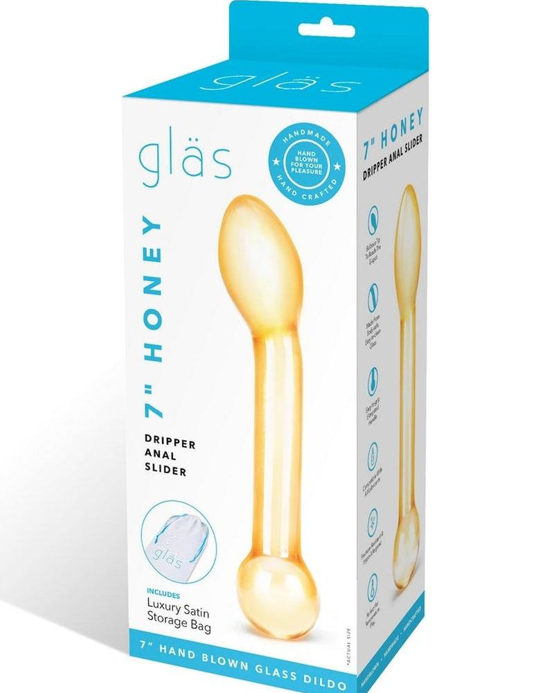 Control deslizante anal con gotero de miel de vidrio