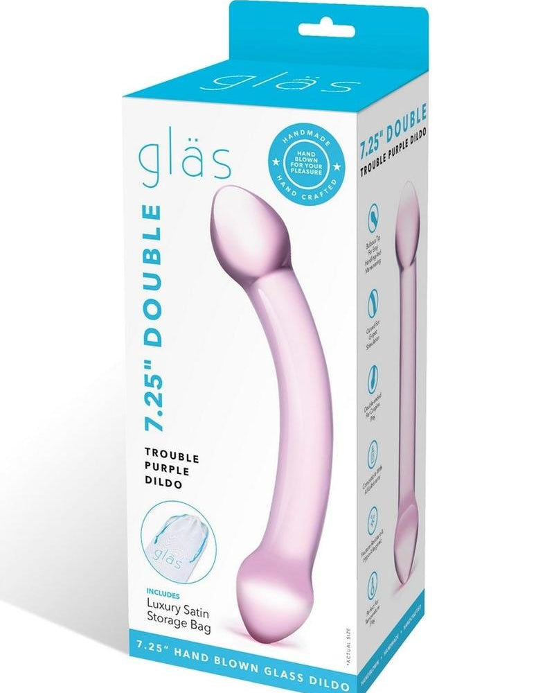 Consolador morado Glass Double Trouble