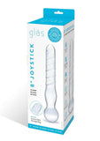 Joystick Textured Glass Dildo Clear