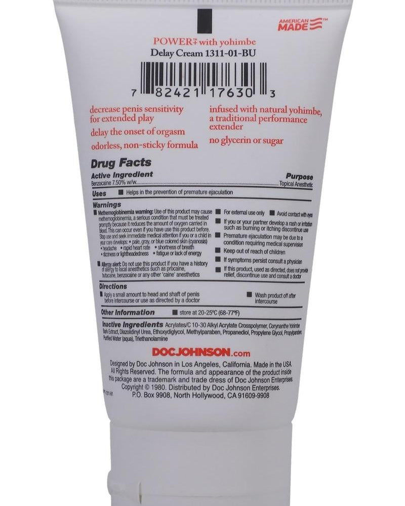 Crema Power And Delay para hombres, 2 onzas, a granel