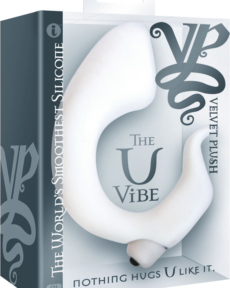 Vibrador de silicona Velvet Plush The U Vibe Junior resistente al agua color blanco