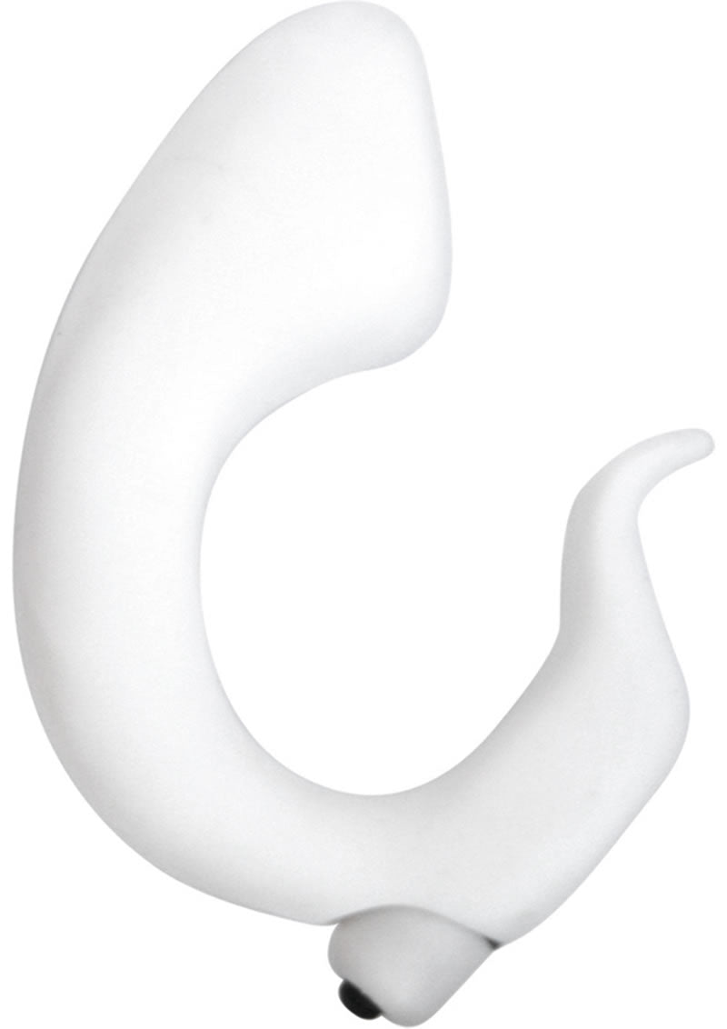 Vibrador de silicona Velvet Plush The U Vibe Junior resistente al agua color blanco