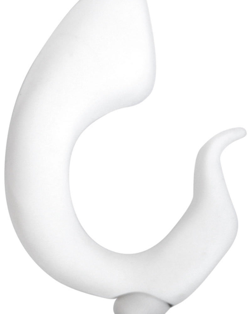 Vibrador de silicona Velvet Plush The U Vibe Junior resistente al agua color blanco
