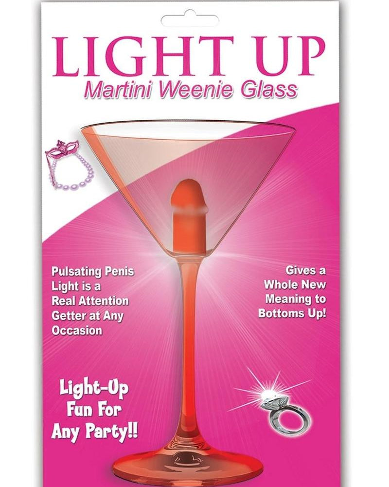 Light Up Martini Weenie Glass Red