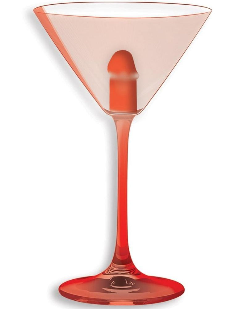 Light Up Martini Weenie Glass Red