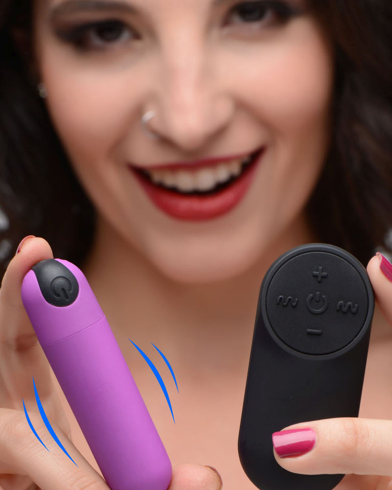 Bang Vibrating Bullet With Remote Control - Purple