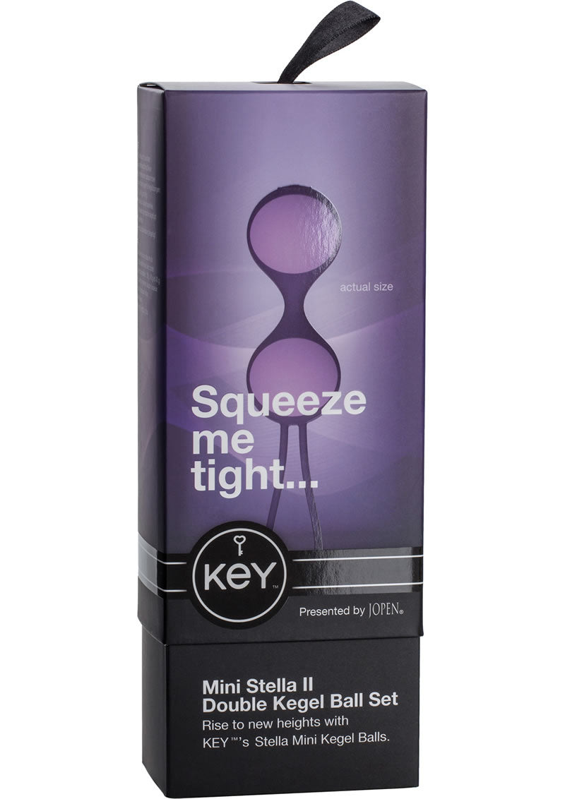 Juego de bolas dobles de Kegel de silicona Key Mini Stella II en color morado