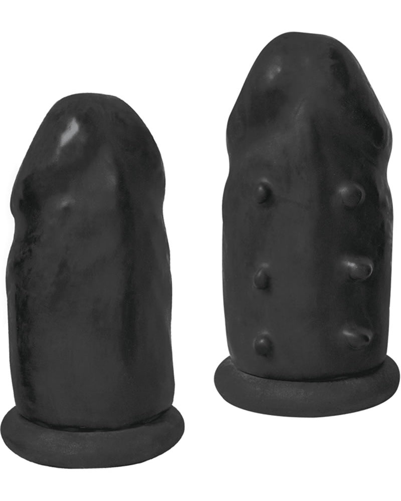 Condones Ram Extension de látex con fundas extensoras, color negro, 2 unidades por caja