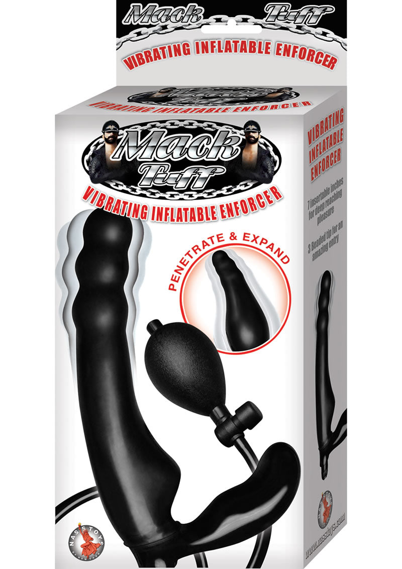 Sonda anal inflable vibratoria de látex Mack Tuff Enforcer de 8,5 pulgadas