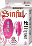 Huevo con control remoto con cable Sinful Ellipse de color rosa