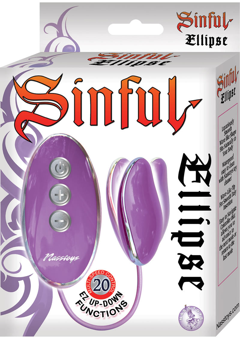 Huevo con control remoto con cable Sinful Ellipse morado