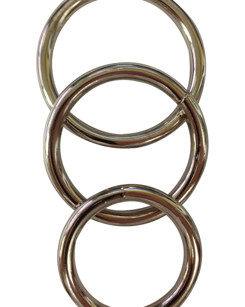 Anillos de metal en forma de O, paquete de 3, anillos para el pene surtidos