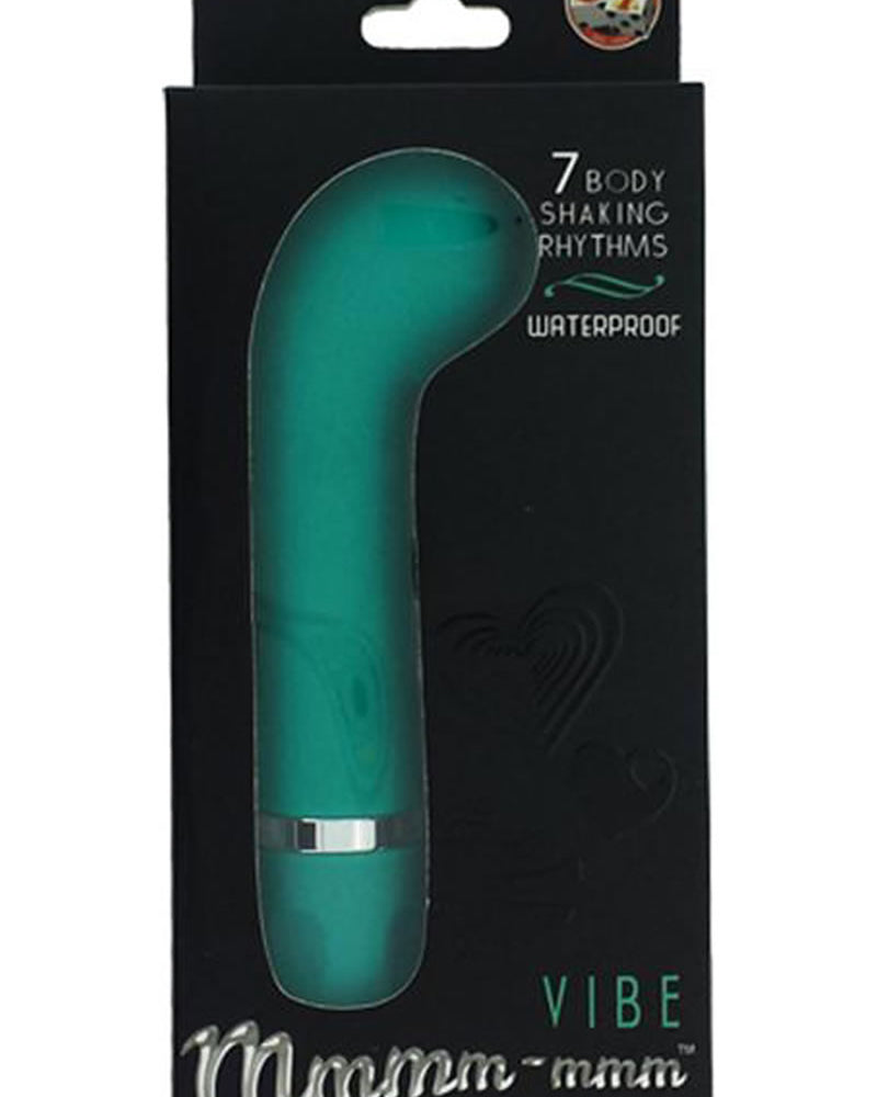 Mmmm mmm G Vibe de silicona resistente al agua, color verde azulado, 5 pulgadas