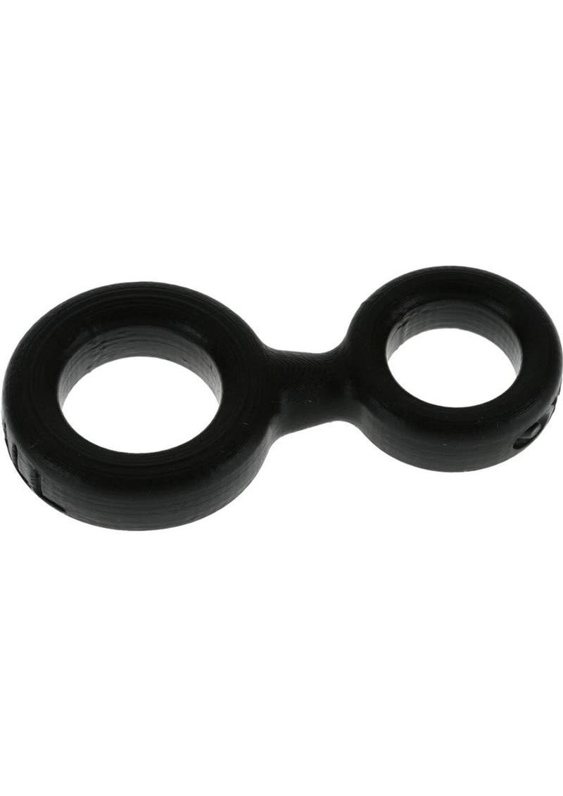 8-Ball Silicone Cock And Ball Ring - Black/Blue