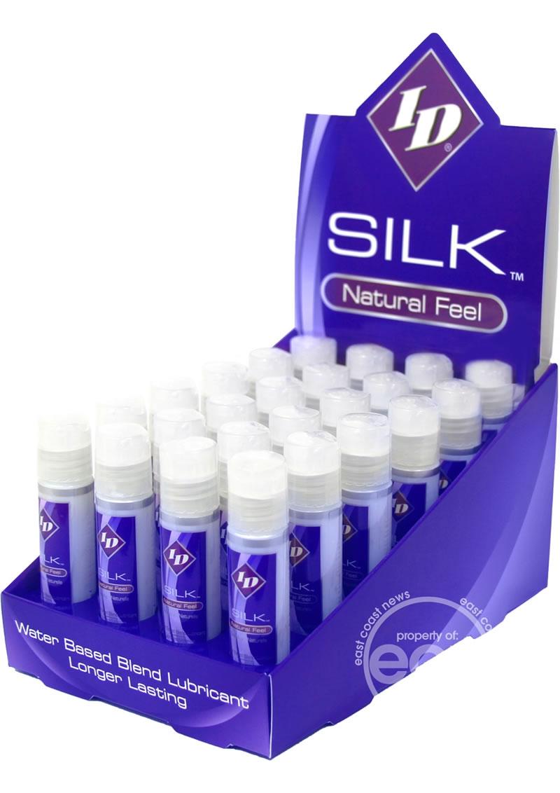 Lubricante ID Silk Natural Feel, botella de 1 onza, 24 unidades por expositor