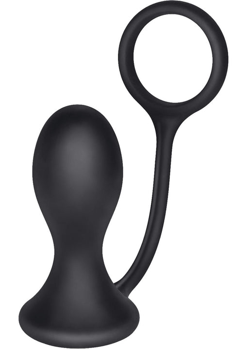 Sonda de silicona para próstata con anillo para el pene, color negro, 3,5 pulgadas, del Dr. Kaplan