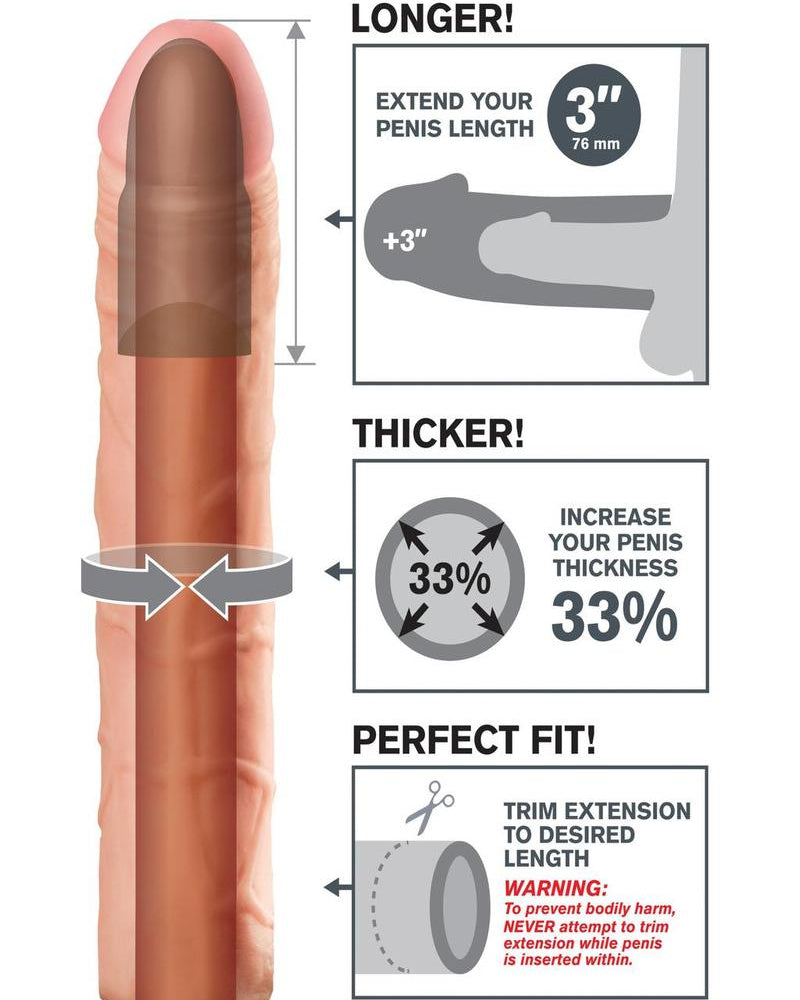 Fantasy Xtensions Perfect 3 Inch Extension Sleeve Flesh 9 Inch