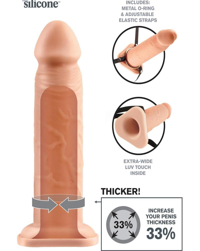 Fantasy Xtensions Silicone Performance Hollow Extension Flesh 8 Inch