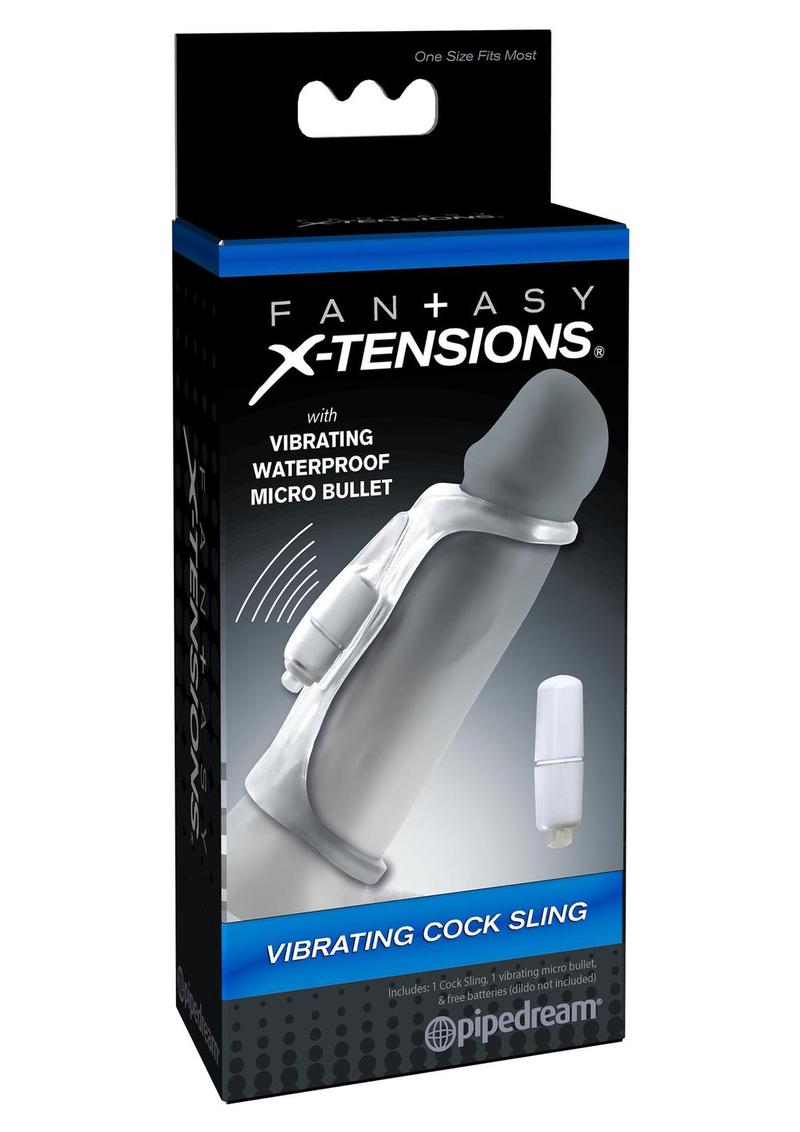 Fantasy Xtensions Vibrating Cock Sling Sleeve Waterproof Clear 5.5 Inch