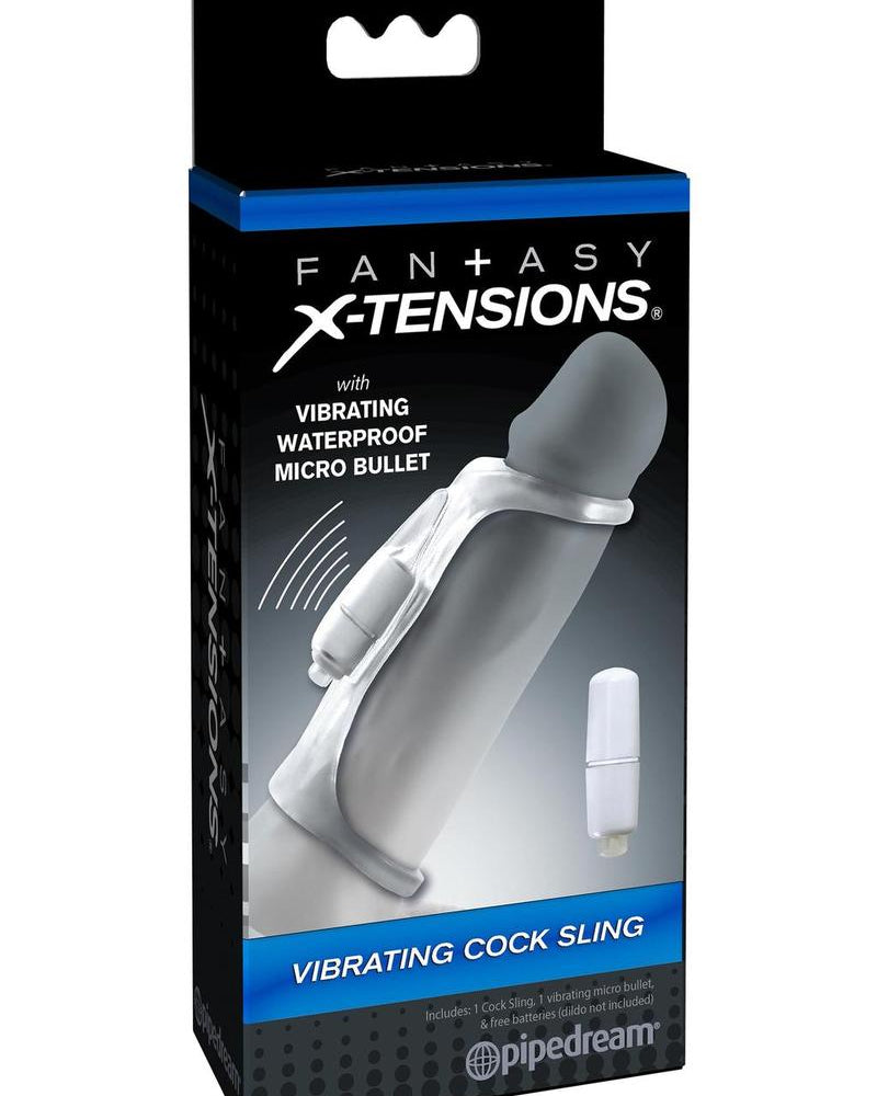 Fantasy Xtensions Vibrating Cock Sling Sleeve Waterproof Clear 5.5 Inch