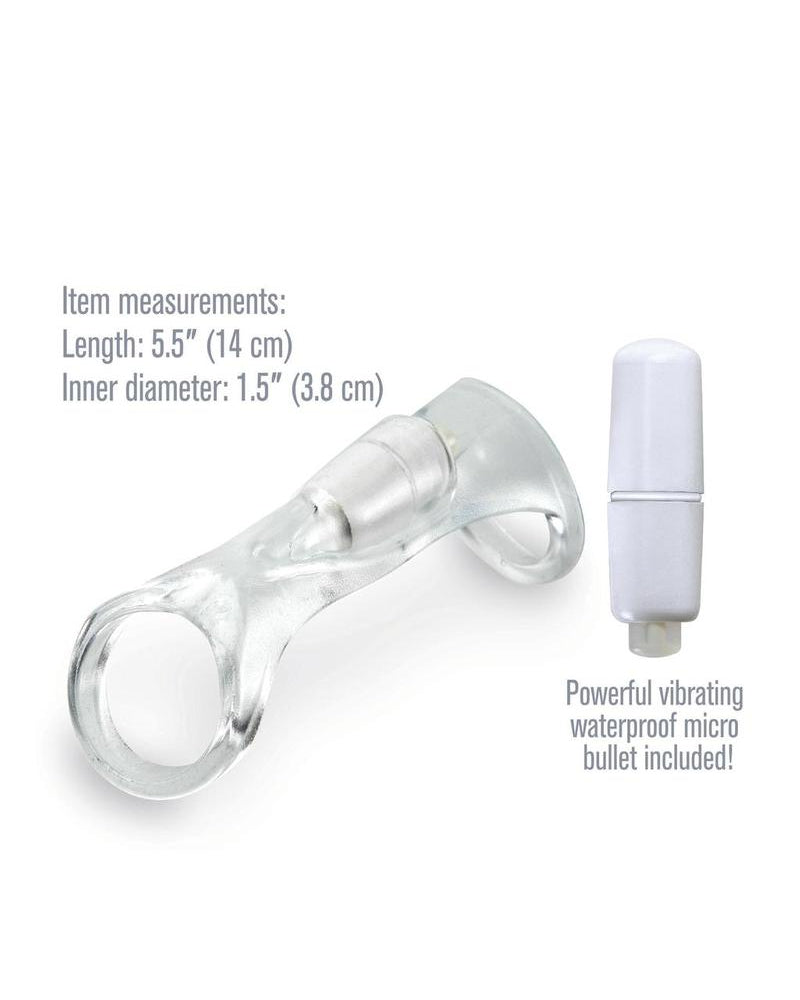 Fantasy Xtensions Vibrating Cock Sling Sleeve Waterproof Clear 5.5 Inch