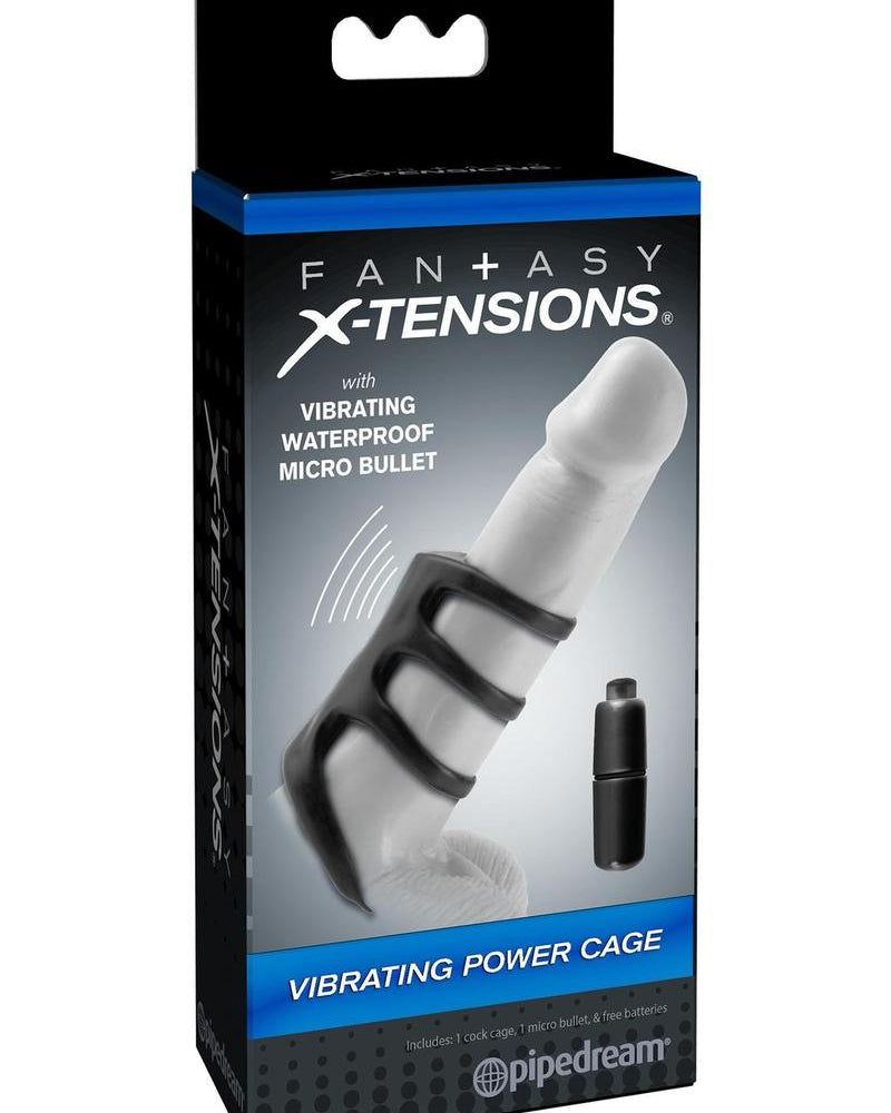 Fantasy Xtensions Vibrating Power Cage Waterproof Black 3.5 Inch