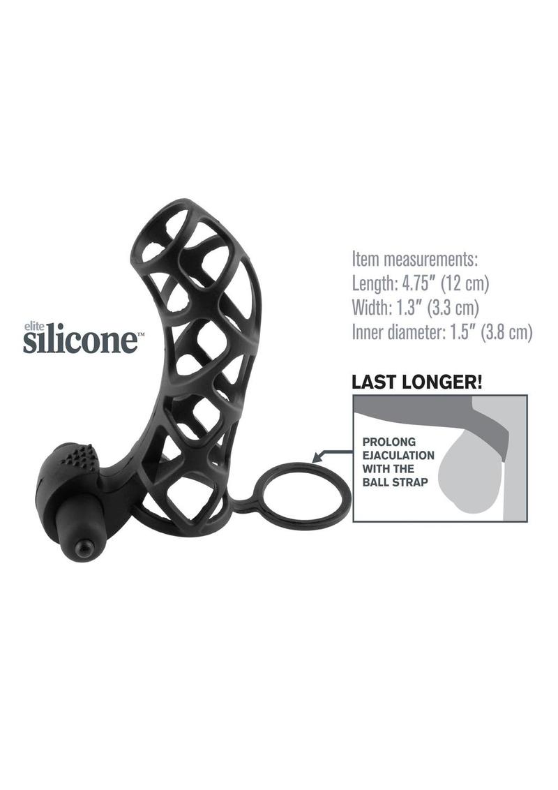 Fantasy Xtensions Silicone Extreme Power Vibrating Cock Cage Black